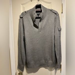 Banana Republic | Italian Wool-Blend Military Quarter-Zip